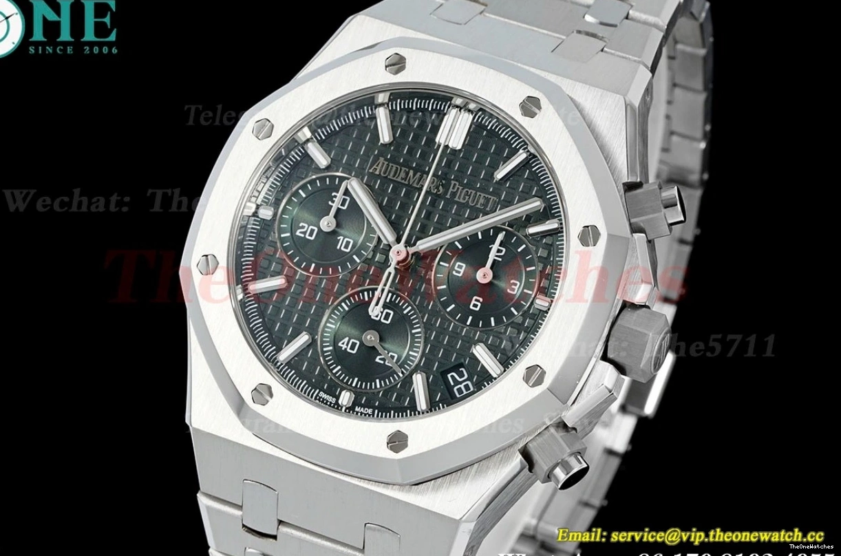 26240ST SH4401 SS Super Dial Clone 41mm Royal Green APS Oak Chrono SS 0501